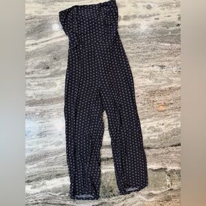 Strapless Navy Patterned Jumpsuit 
Size Medium